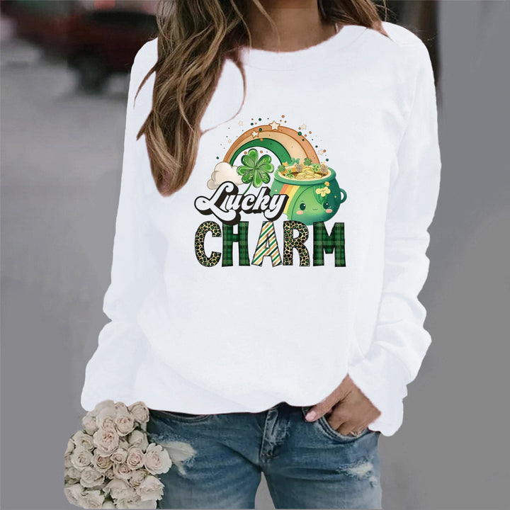 Sweat-shirt pour femmes avec motif chanceux créatif Chic & Stil