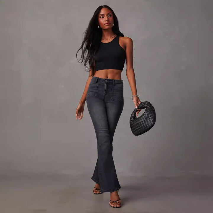 Jeans évasés taille haute pour femmes avec coupe parfaite et ajustement extensible Chic & Stil