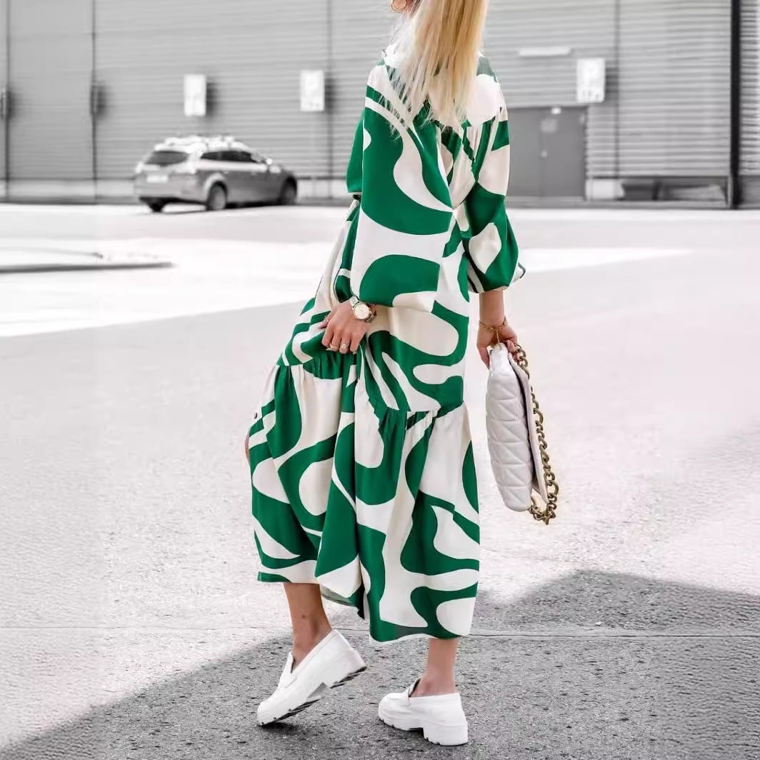 Maxi shirt dress for women with belt detail and fluid hem Lune London