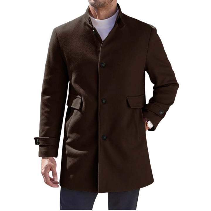 Elegant men's coat with practical high collar and pockets Lune London