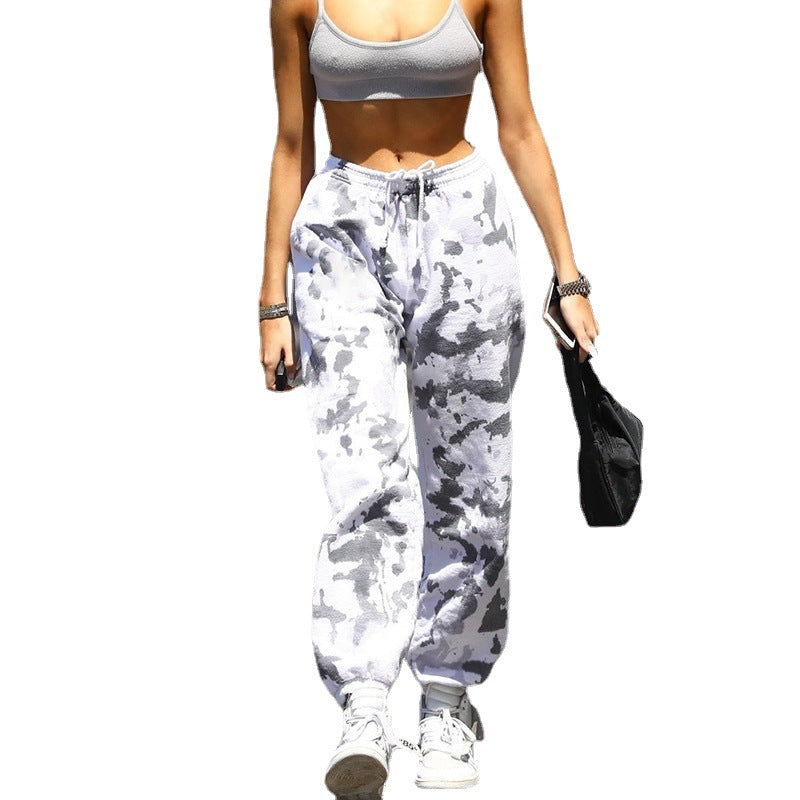 Sport leisure pants for women with a modern batik design Lune London
