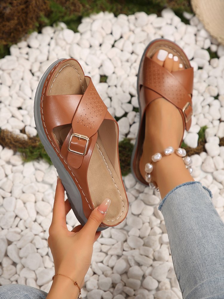 Lune London Crossed Slip-On Sandals for Women