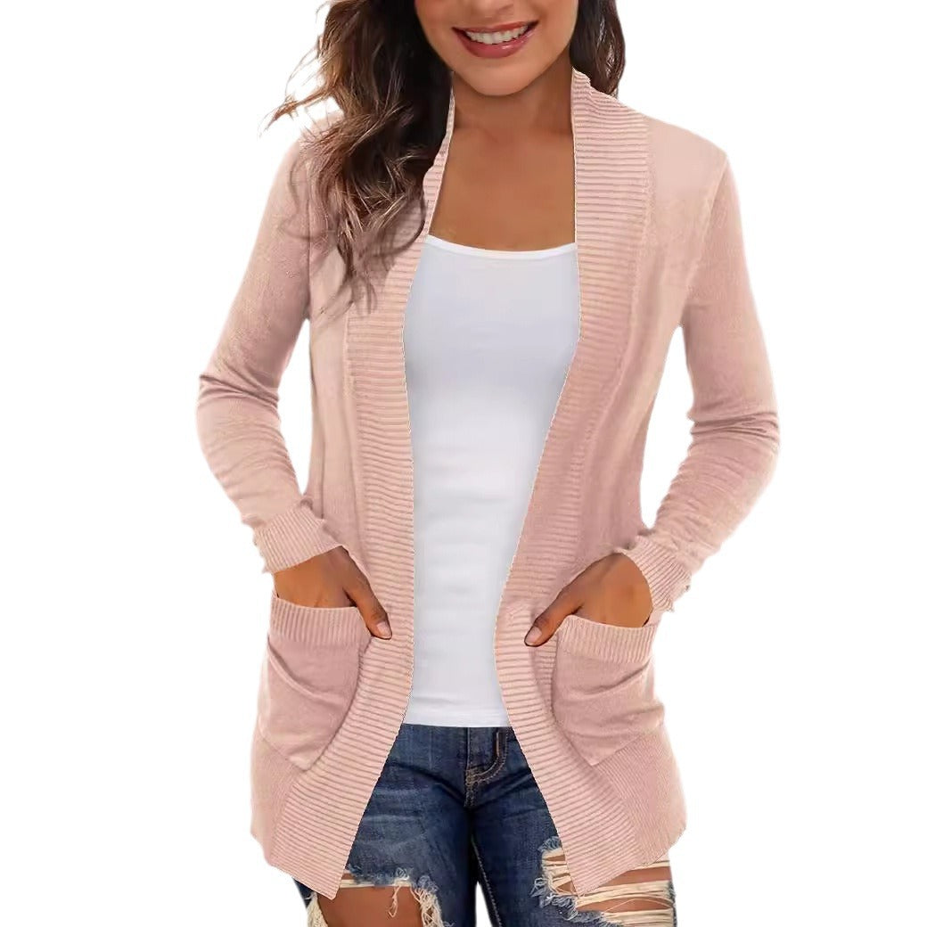 Ladies Long Sleeve Knit Coat Lune London