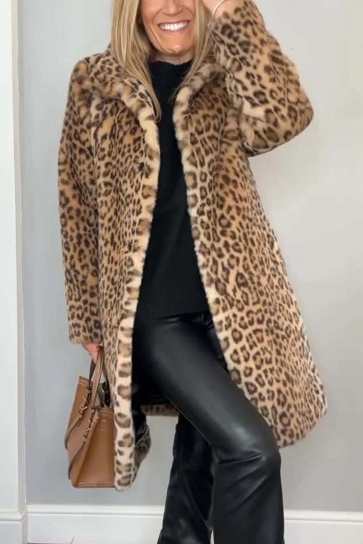 Lune London | Coat - Plus size - Soft faux fur - Leopard pattern - Casual style