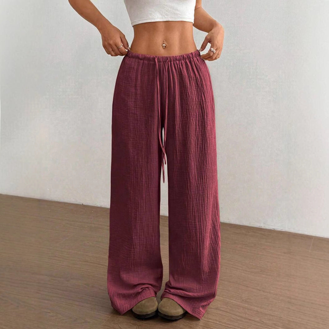 Lune London women's casual wide linen trousers