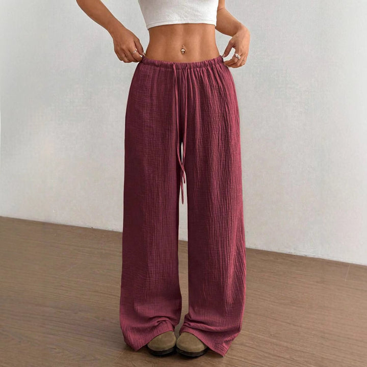 Lune London women's casual wide linen trousers