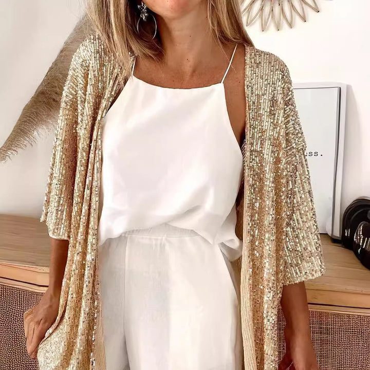 Women Glamorous Cardigan with Sequins and Loose Fit Lune London