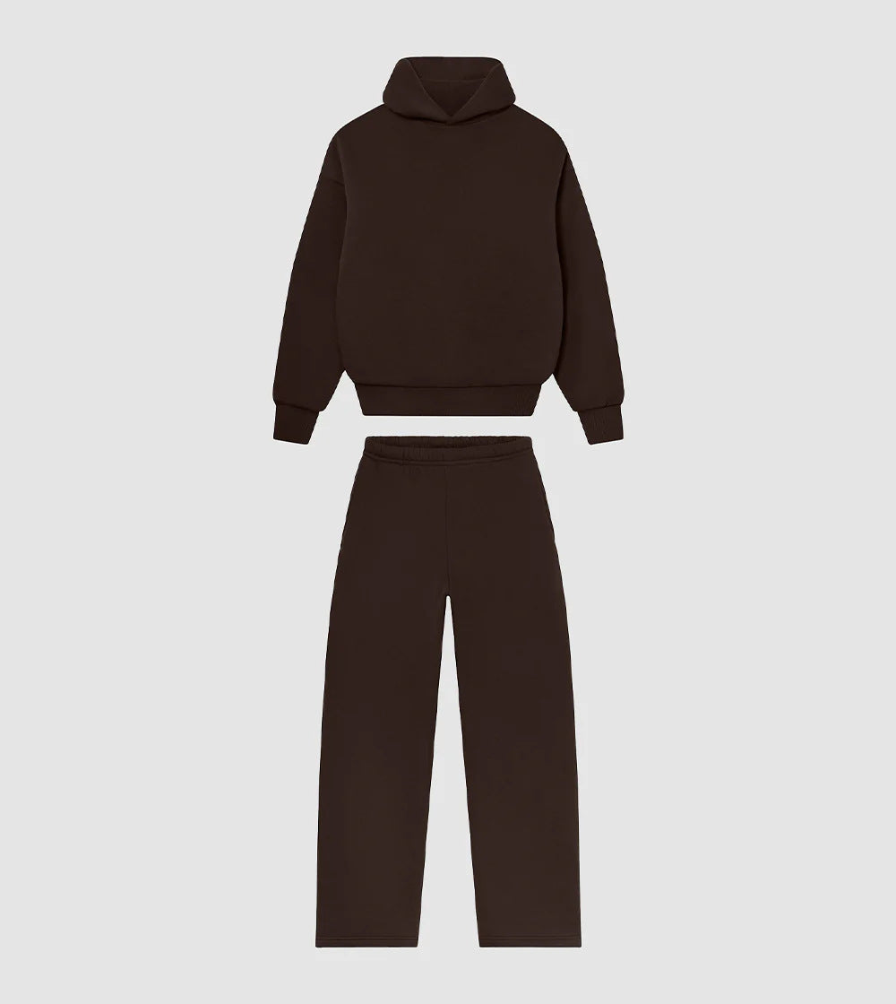 Hoodie and jogger pants set for women with high collar and elastic waistband Lune London