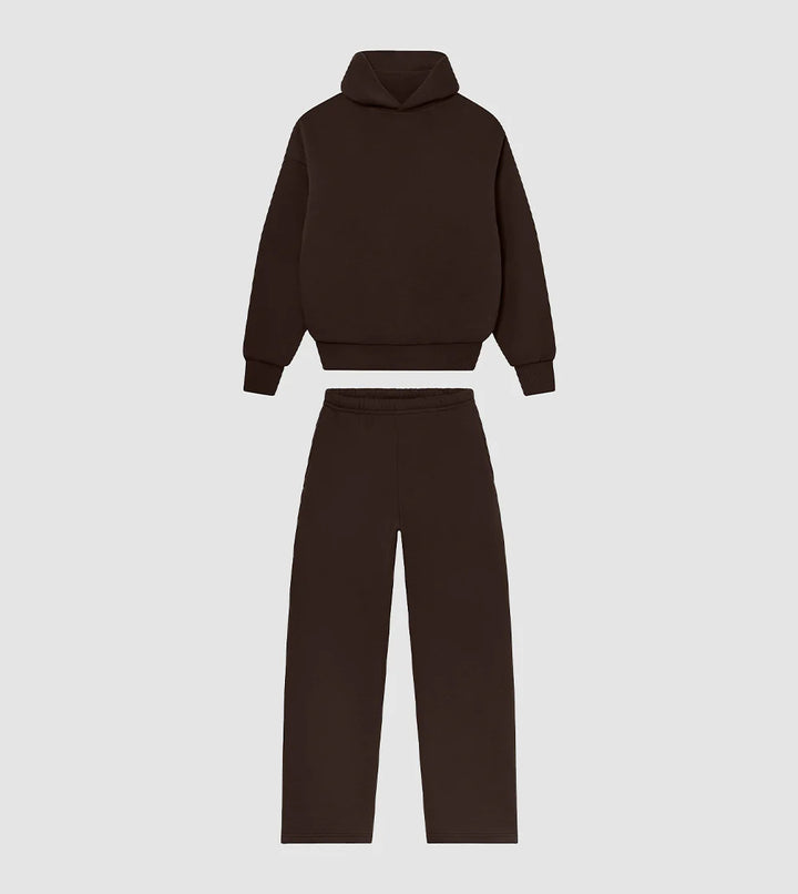 Hoodie and jogger pants set for women with high collar and elastic waistband Lune London