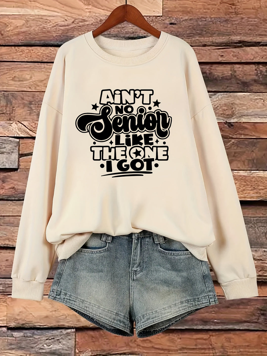 Sweat-shirt pour femmes avec design de slogan décontracté Chic & Stil