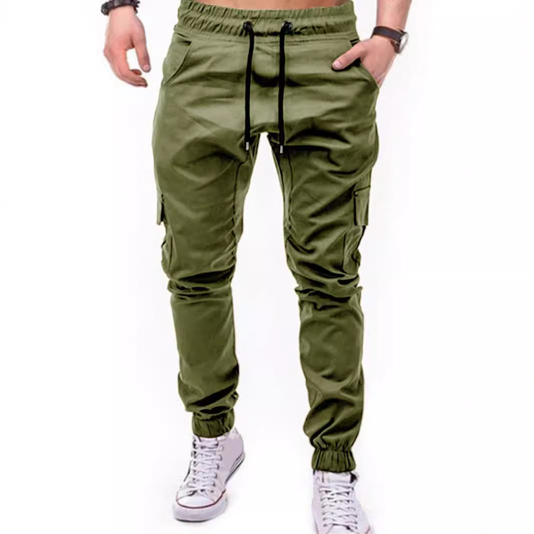 Men's Cargo Pants with Elastic Waistband and Practical Multifunctional Pockets Lune London