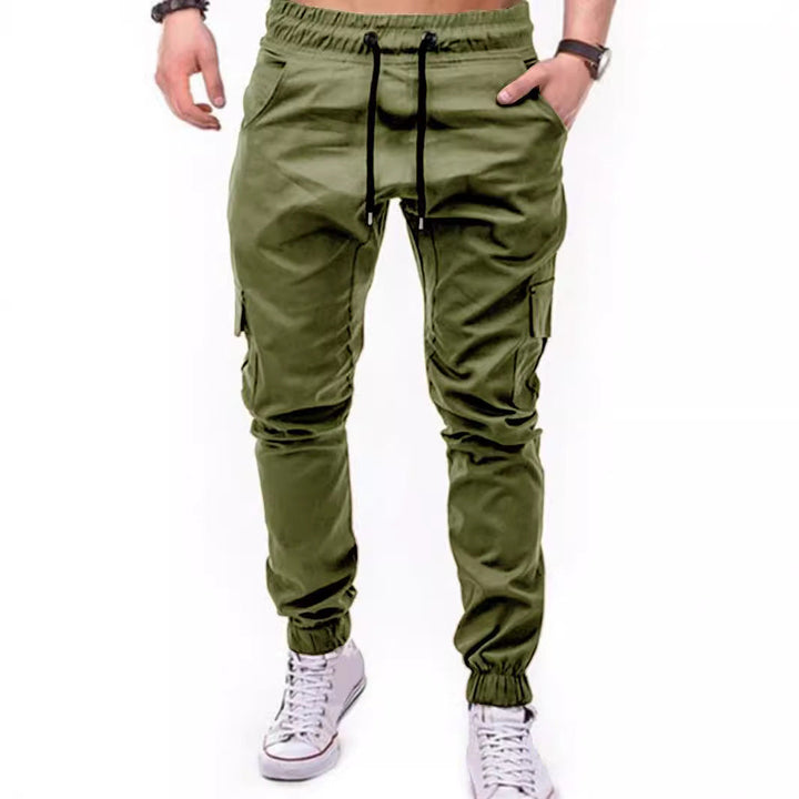 Men's Cargo Pants with Elastic Waistband and Practical Multifunctional Pockets Lune London