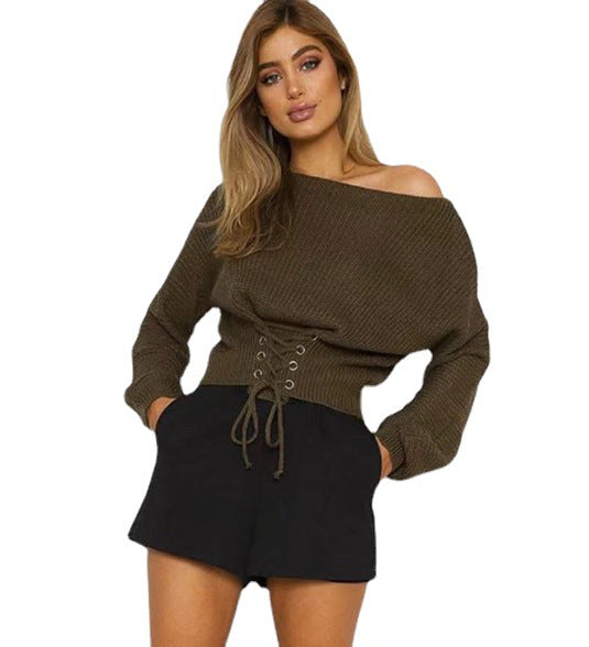 Knit sweater for women with trendy lace design Lune London