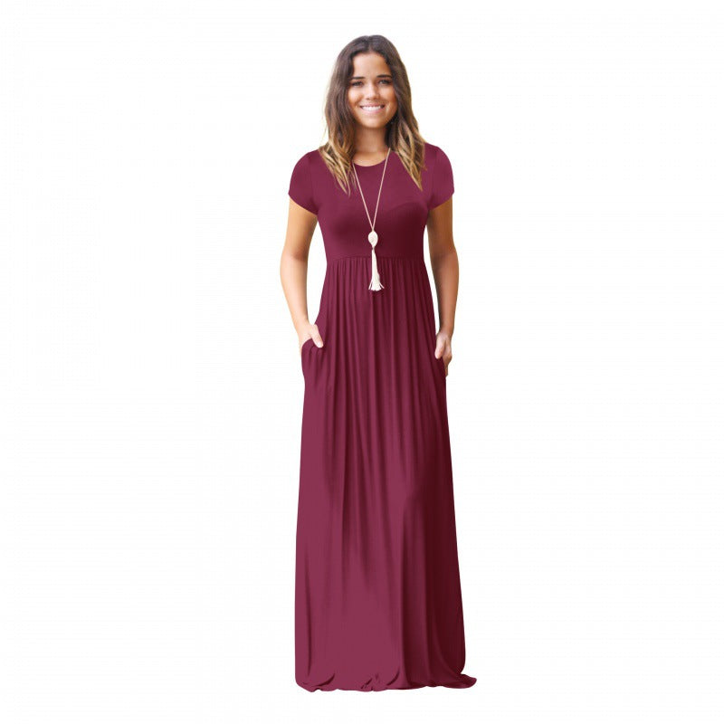 Robe maxi femme avec poches pratiques et coupe fluide à la mode Chic & Stil