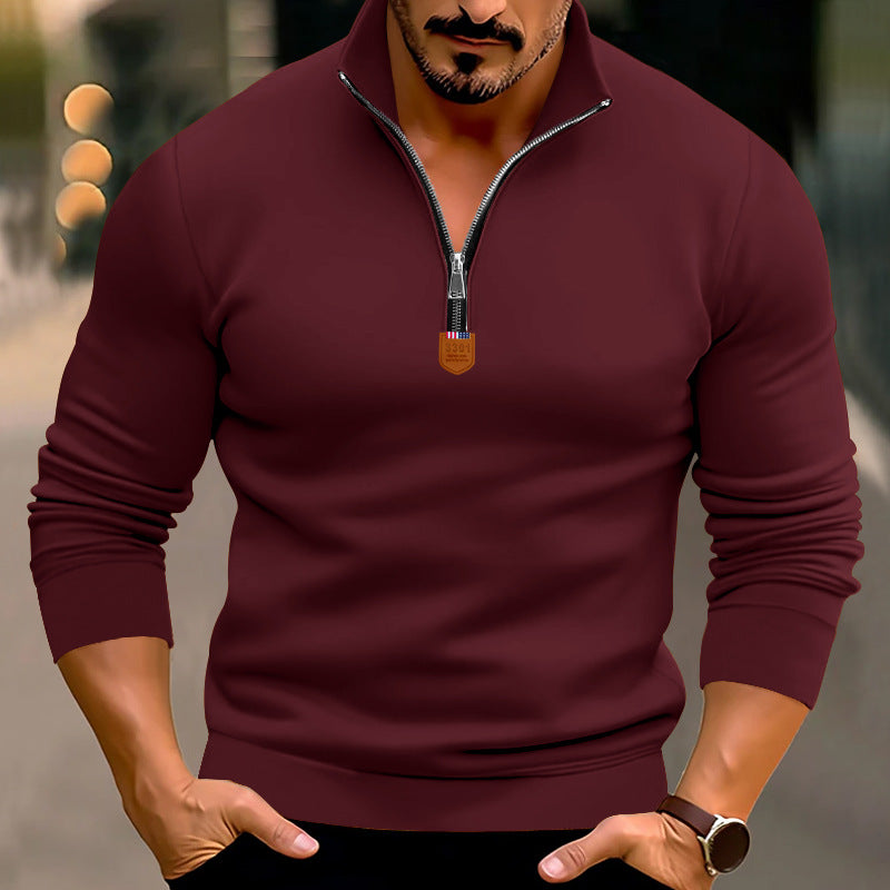 Men's sweater with half-zip and high-quality knitted structure Lune London