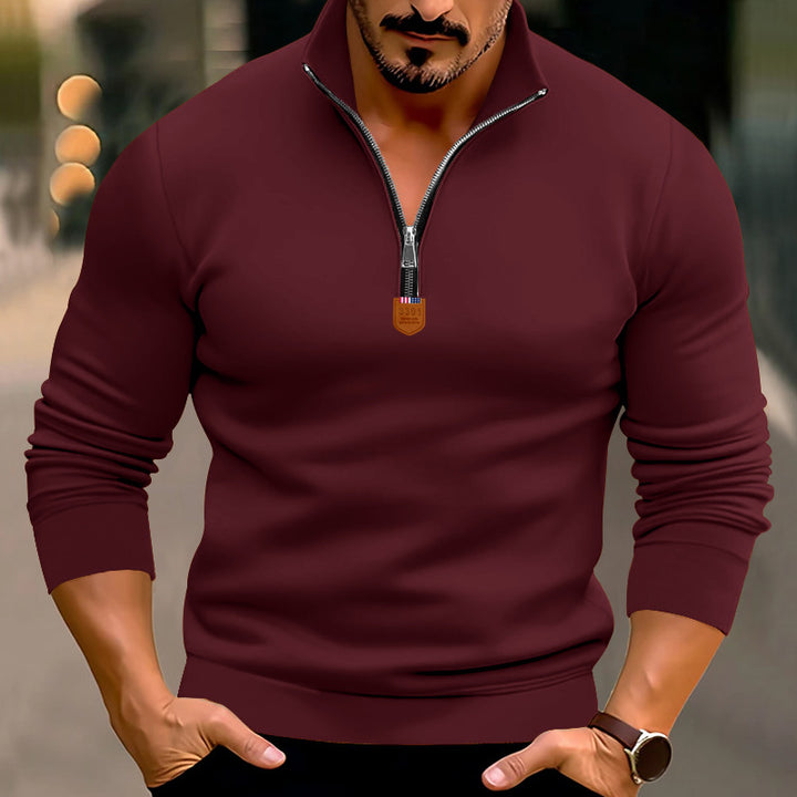 Men's sweater with half-zip and high-quality knitted structure Lune London