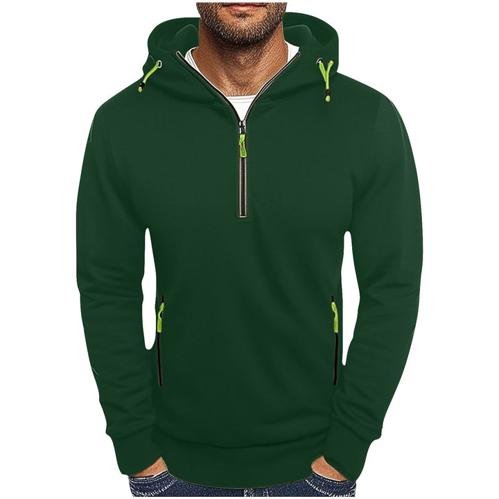 Men's fashionable hoodie with two pockets and half-zip Lune London