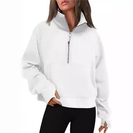 Sweater women with high collar and zipper Lune London