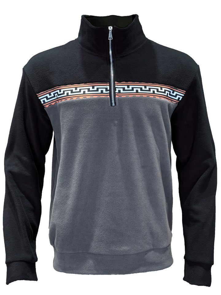 Men's fleece pullover with stylish high neck and contrasting pattern Lune London