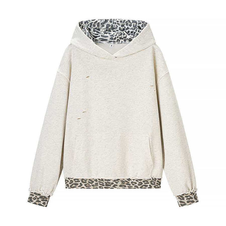 Hoodie décontracté pour femmes avec doublure en léopard Chic & Stil