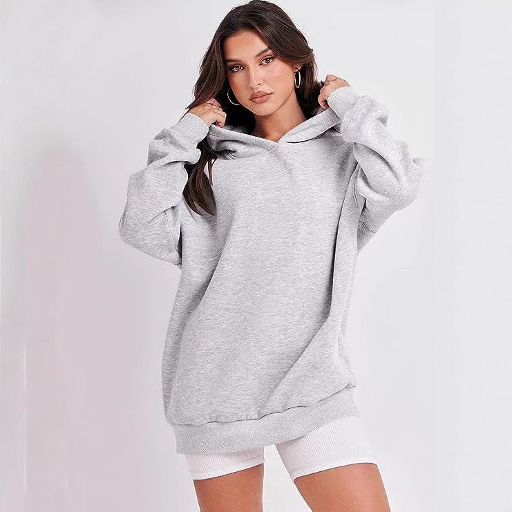 Ladies Oversized Hooded Sweatshirt Sporty Lune London
