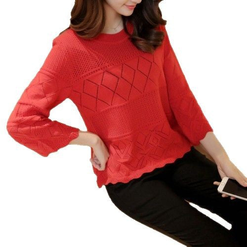 Pull tricoté décontracté pour femmes avec motif texturé Chic & Stil