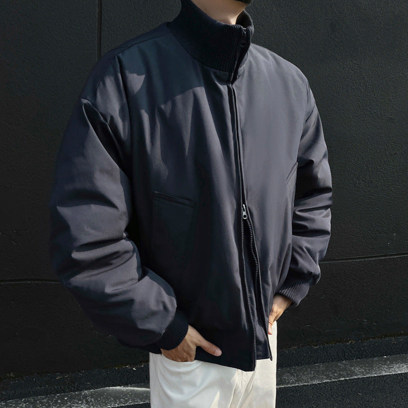 Men's Casual Bomber Jacket with High Collar and Practical Pockets Lune London