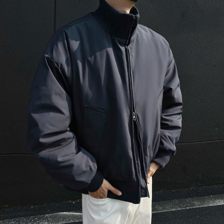 Men's Casual Bomber Jacket with High Collar and Practical Pockets Lune London