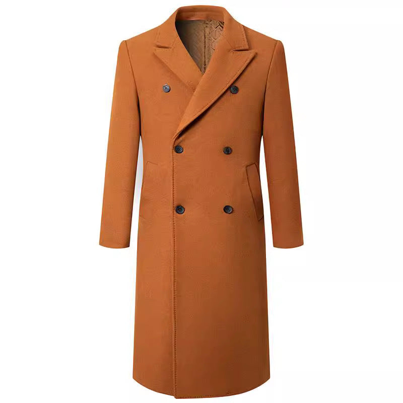 Double-breasted wool coat for men with an elegant notch lapel Lune London