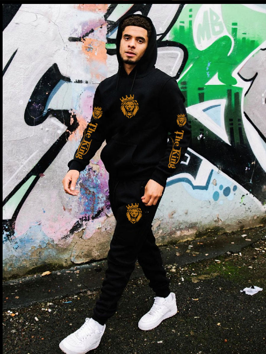 Men's sporty hoodie and jogging set with royal pattern Lune London
