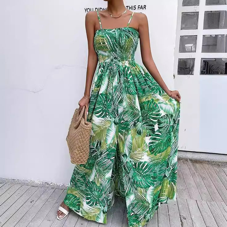Maxi dress for women with adjustable spaghetti straps Lune London
