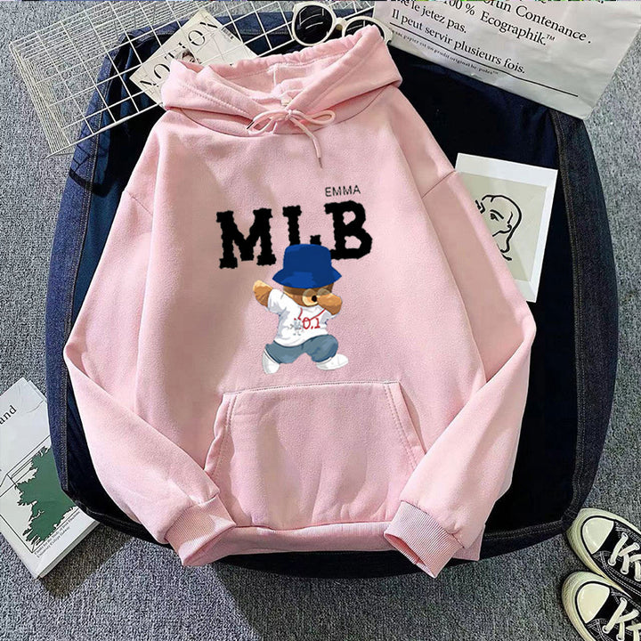 Ladies hoodie with creative animal and lettering design Chic & Stil
