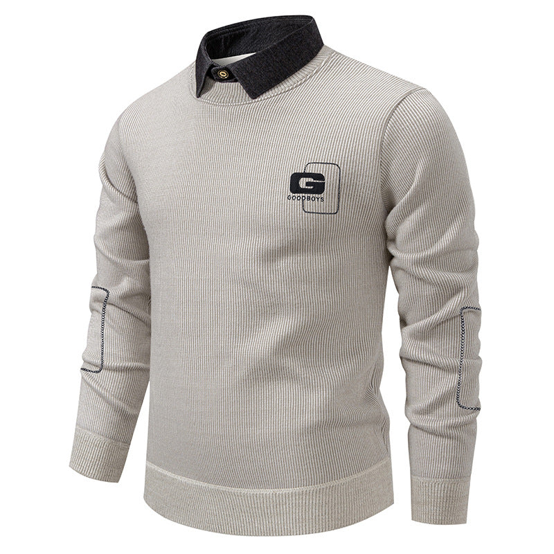 Elegant sweater for men with collar and fine knit pattern Lune London
