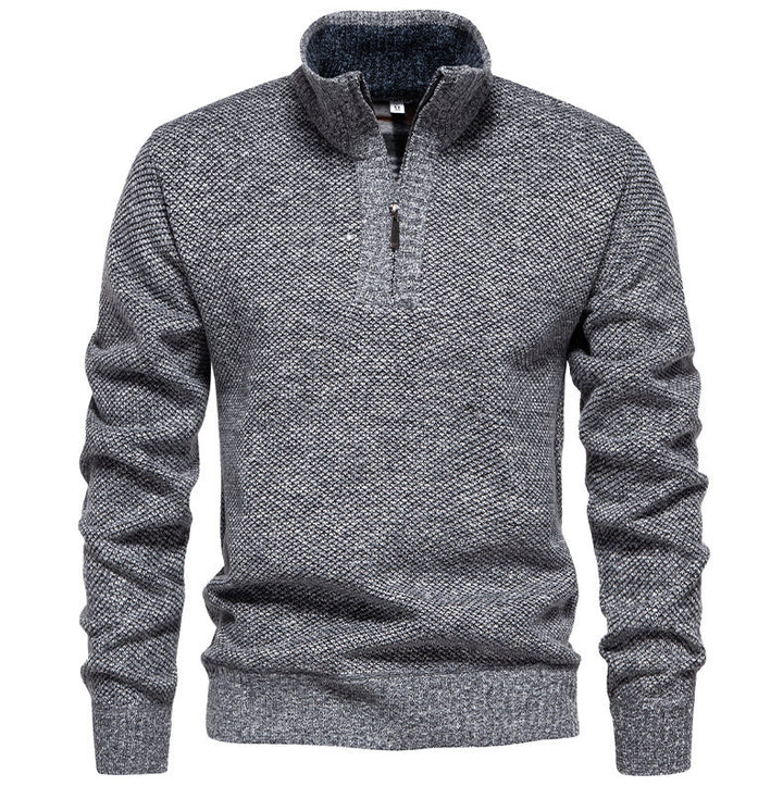 Pull-over zippé pour hommes avec design structuré Lune London