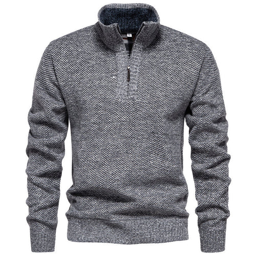 Pull-over zippé pour hommes avec design structuré Lune London