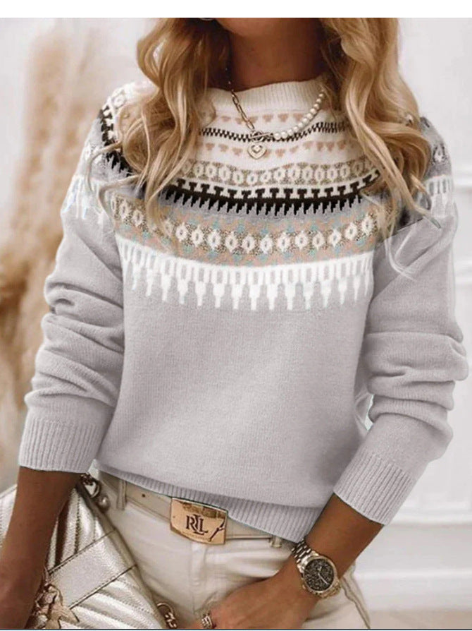 Knitted sweater for women with Nordic pattern Lune London