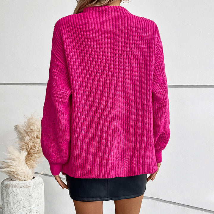 Chunky knit sweater for women with a striking wave pattern Lune London