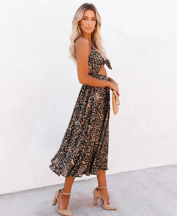 Midi dress for women with a playful cut and a flowy material Lune London