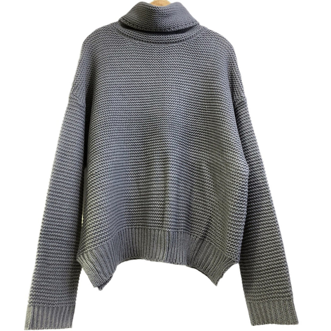 Chunky knit sweater for women with high collar and long sleeves Lune Londonl