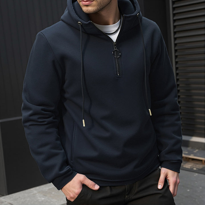 Men's hooded sweatshirt with functional zipper Lune London