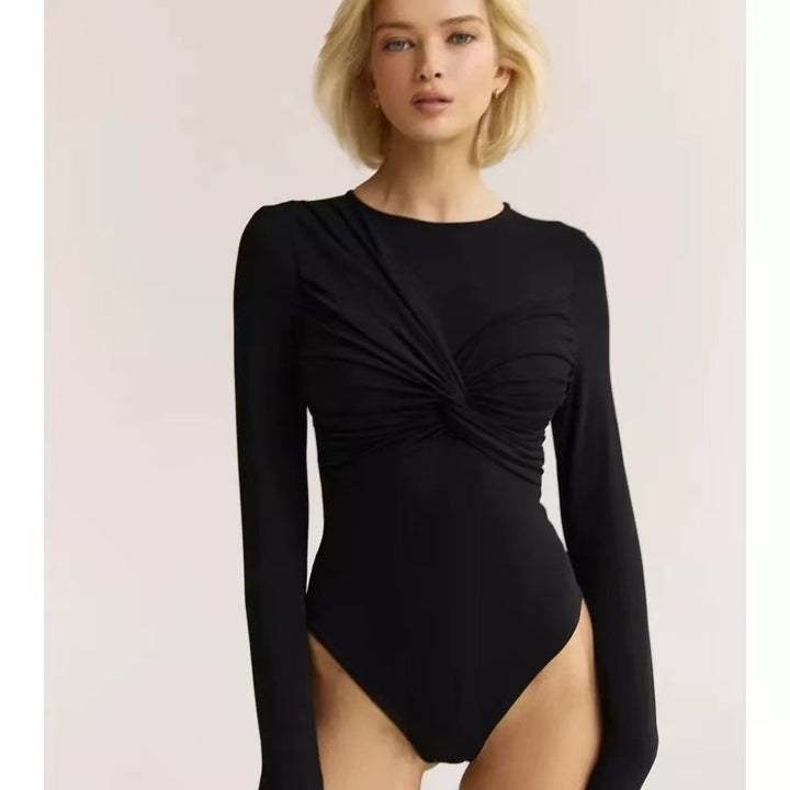 Ladies Long Sleeve Ruffled Body Lune London