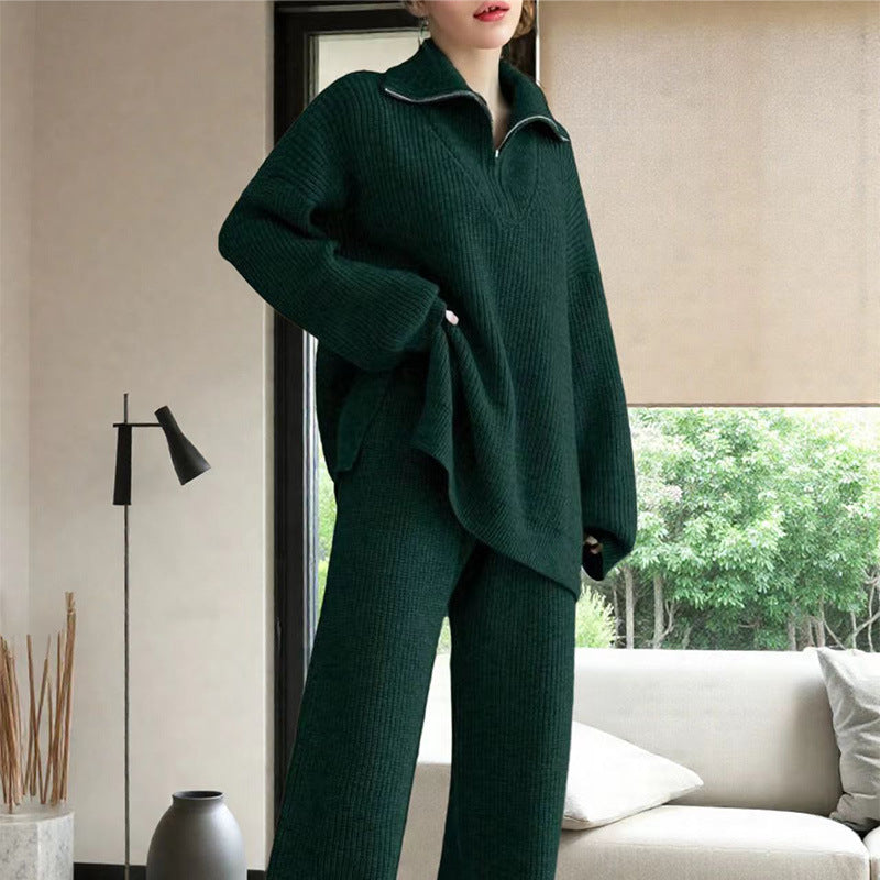 Soft knitted pullover for women with modern high collar and loose fit Lune London