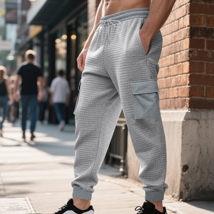 Men's cargo sweatpants with practical modern pockets and elastic waistband Lune London