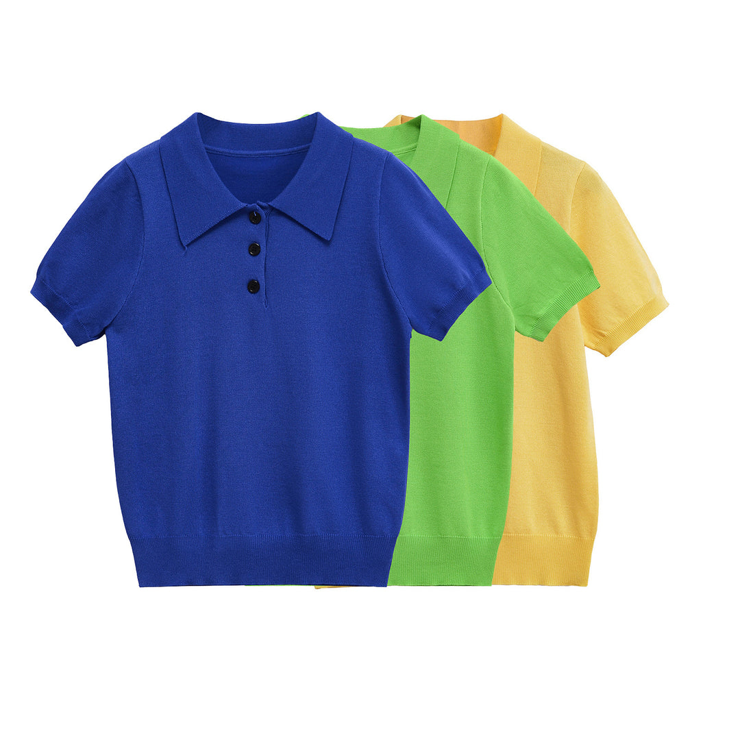 Chemise polo élégante à manches courtes pour femmes avec boutons classiques Chic & Stil