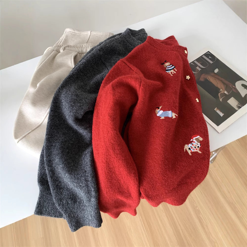 Cardigan pour femmes avec des appliqués ludiques et une coupe élégante Chic & Stil