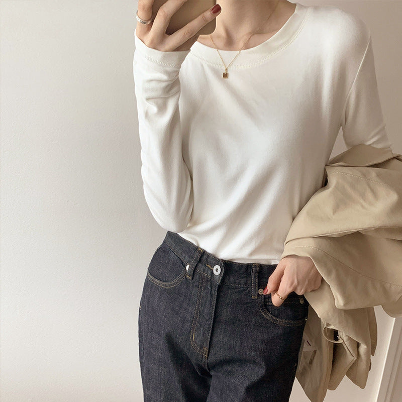 Women's long-sleeved top with fine ribbed texture Chic & Stil