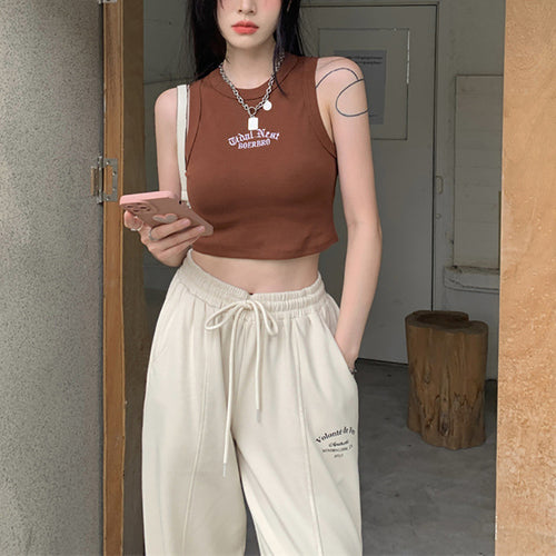 Women’s Crop Top with High Collar and Subtle Logo Lune London