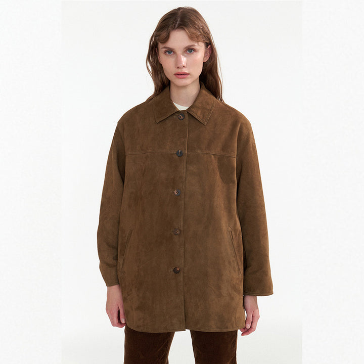 Veste en suède stylée pour femmes avec fermeture à boutons Chic & Stil