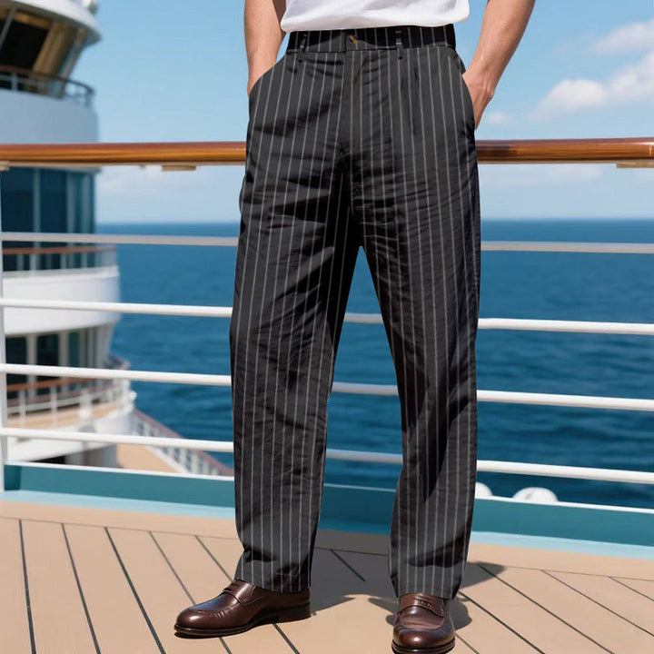 Men's Elegant Suit Pants with Slim Pinstripes Lune London