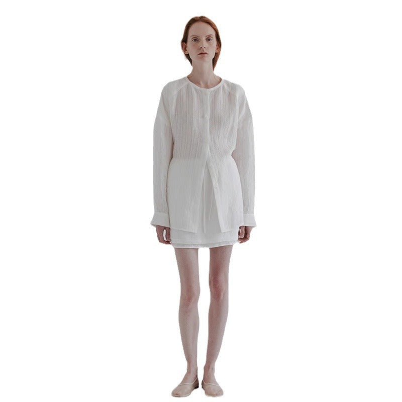 Chemises longues décontractées pour femmes avec structure fine Chic & Stil